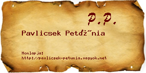 Pavlicsek Petúnia névjegykártya